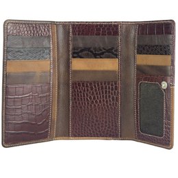 Sunsa women's wallet. leather purse. Wallet with RFID protection. Sustainable wallet made from leather scraps. Large women's wallet with many credit card compartments - wallet/purses for women the best gift idea.