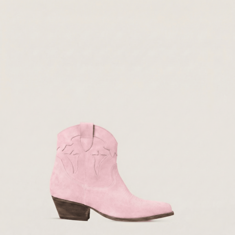 Vicky Pink Texan Ankle Boots