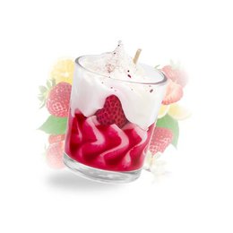 Small wild strawberry whipped candle