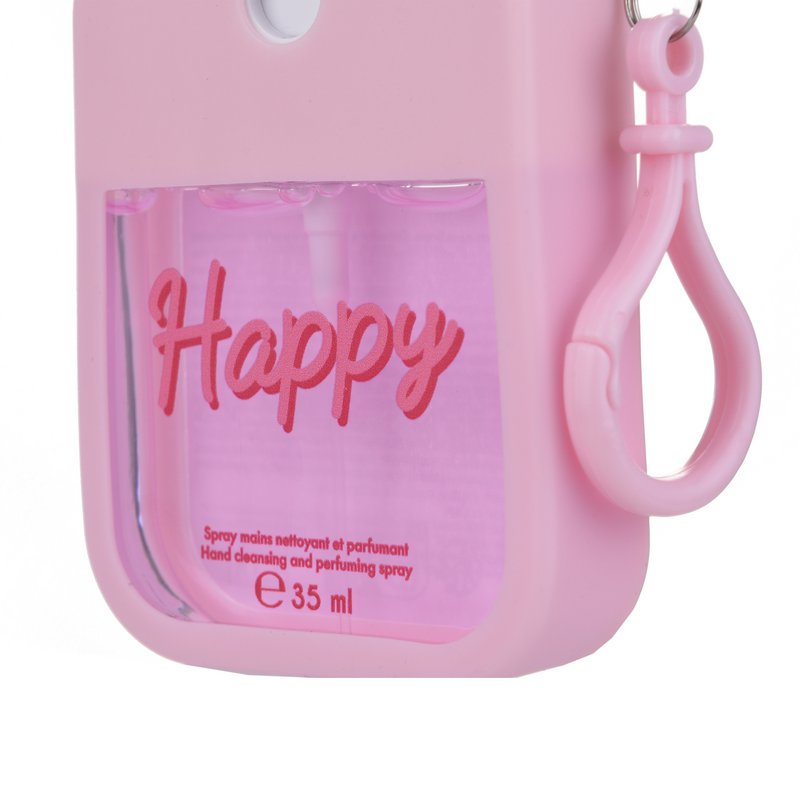 Strawberry cleansing hand spray and pink silicone case -35ml