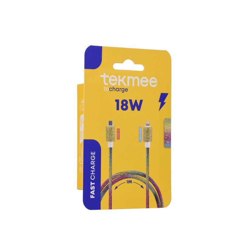 Lightning 1M Typ-C-Kabel im Regenbogen-Strass-18W