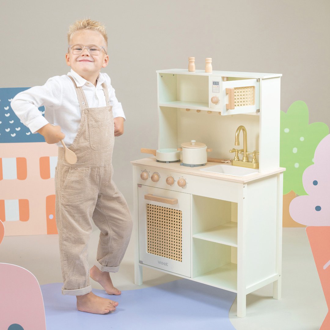 Cocina infantil de juguete de madera - Rattan