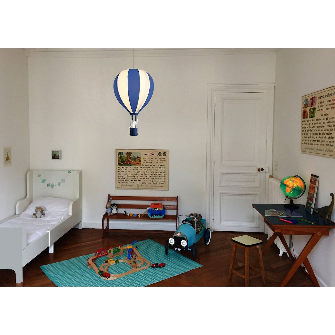 BLAUWE BALLON KINDERHANGLAMP