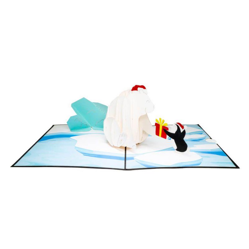 Christmas Polar Bear and Penguin Pop Up Card