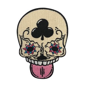 Calavera (vanille) geborduurde patch van Kloes