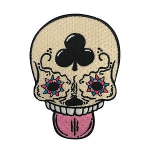 Calavera (vanille) geborduurde patch van Kloes