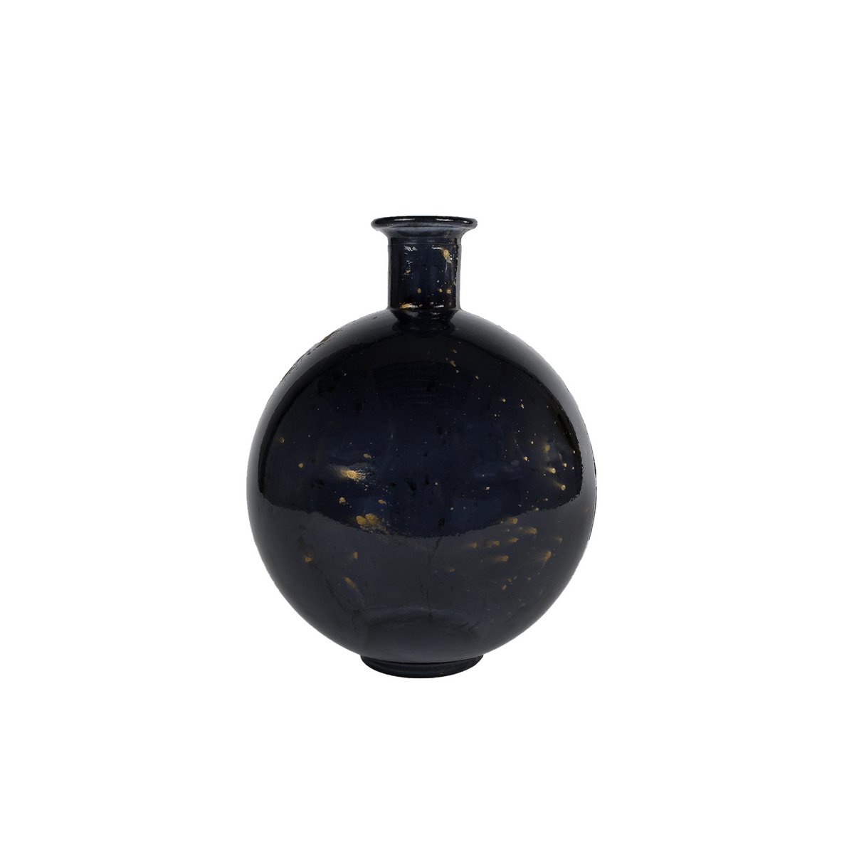 3R Vase Meguino crystal black-gold glass 20x20x25cm