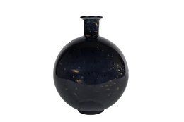 3R Vase Meguino krystal sort-guld glas 20x20x25cm