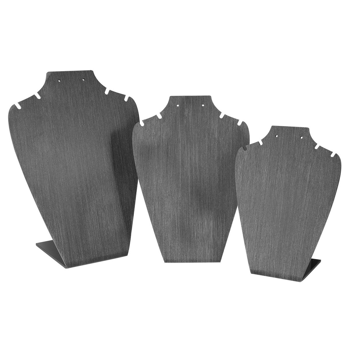 Plastic busts, set of 3, brushed black