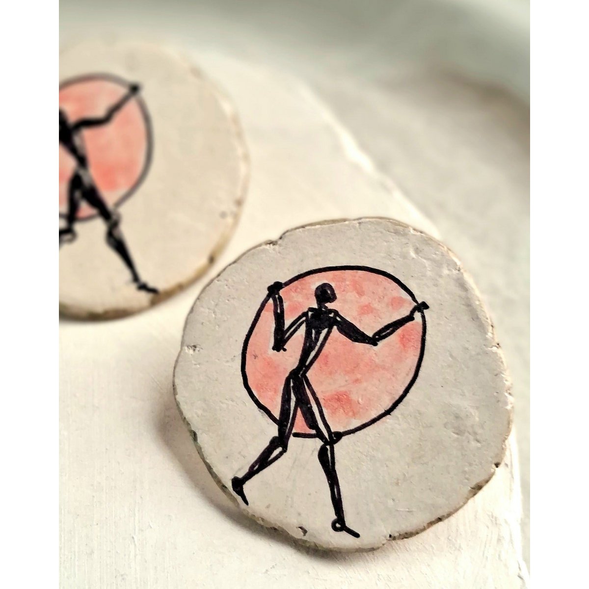 Boucles d'oreilles à tige | Papier Mâch Peint Léger Écologique