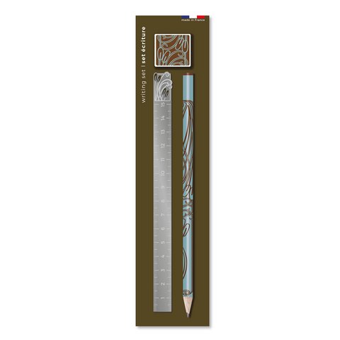 schrijfset - art nouveau riet