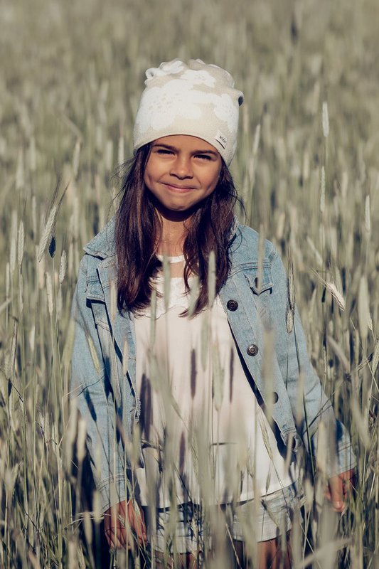 Chapeau d'été FLEUR BEIGE pour fille