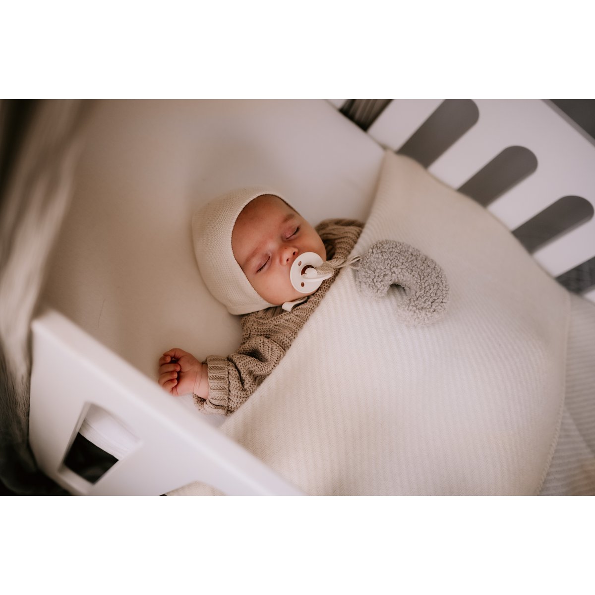 Cot blanket wool - natural / cream - 130x90 cm