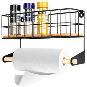 Wall shelf metal bamboo 32x10x18cm