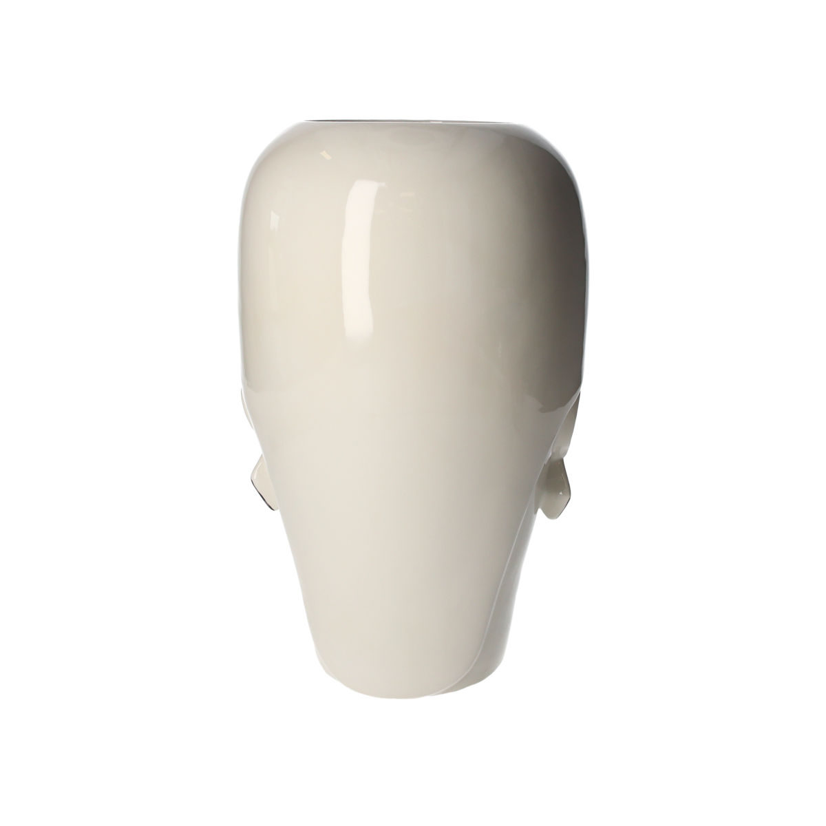 Weiß/schwarze Frauenkopfvase, hergestellt in Italien, H 36 x Ø 24 cm