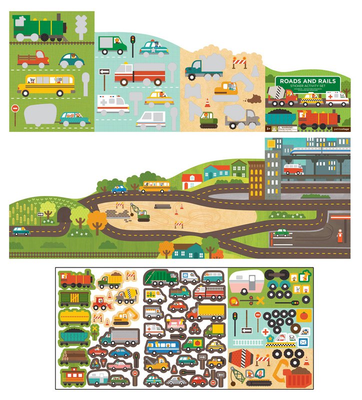 Herbruikbare Sticker Set - Wegen En Sporen