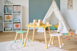 Children's seating set, 3-piece, MDF/pine FSC 100%