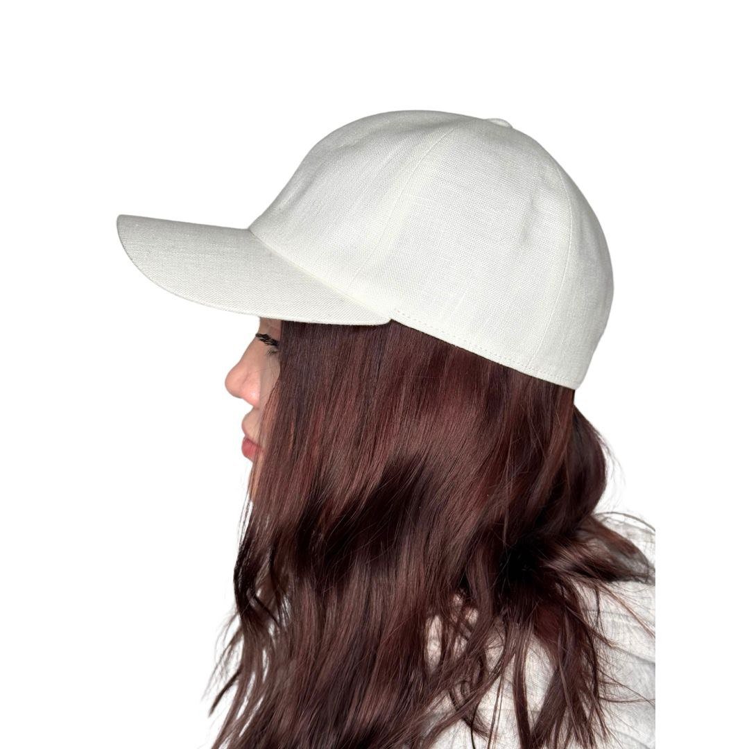 Witte linnen honkbalpet | Schone minimalistische pet | Zomer essentieel