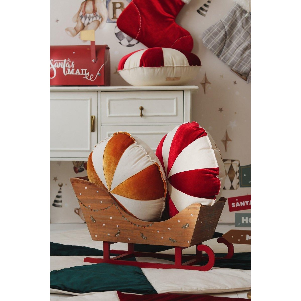 Calcetín familiar navideño “Red Candy”, regalo navideño