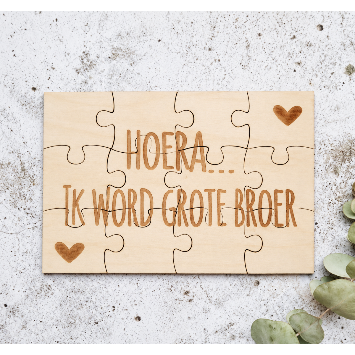 Zwangerschapsaankondiging houten puzzel | Grote broer