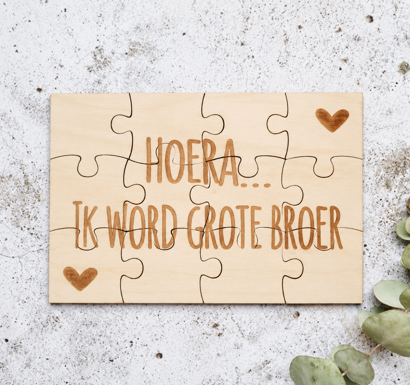 Zwangerschapsaankondiging houten puzzel | Grote broer