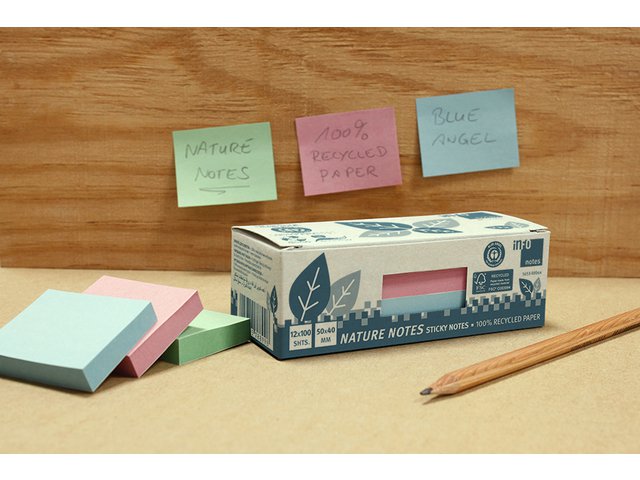 Info nature notes ass kleur 50x40, 12 blokken a 100 vel