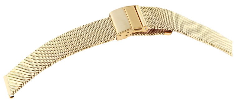 Stainless steel Milanese (quick release), folding clasp, gold-colored, 20 mm