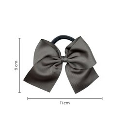 Kinder-Haarschleife mit Gummiband – Ripsband – 11 x 9 cm – Dunkelgrau