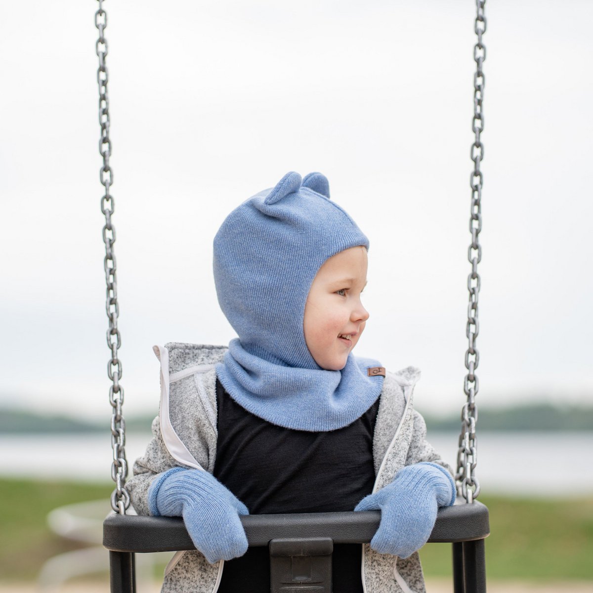 Kids Knitted Balaclava & Mitten's 2-Piece Set