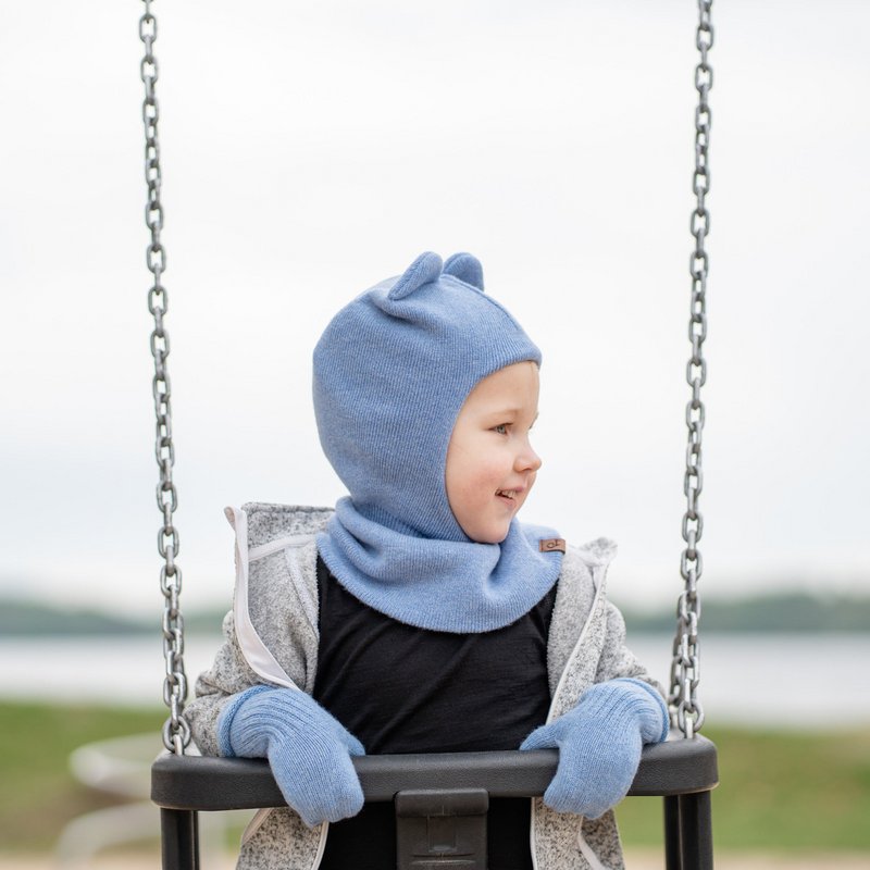 Kids Knitted Balaclava & Mitten's 2-Piece Set
