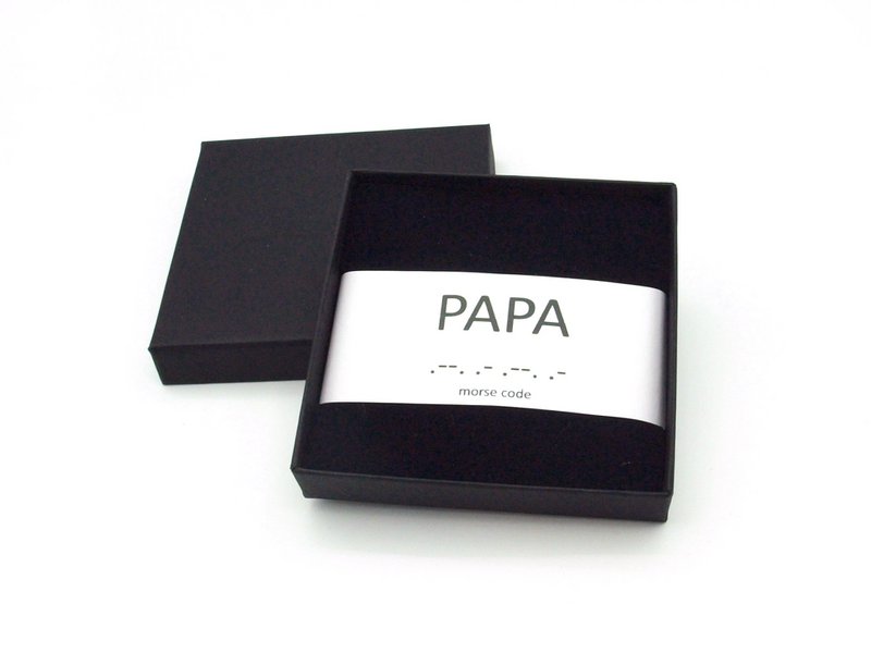 Morse code armband papa hematiet goud