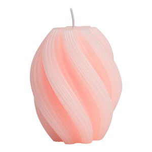 Candle made from wax, pink (W/H/D) 8x10x8cm