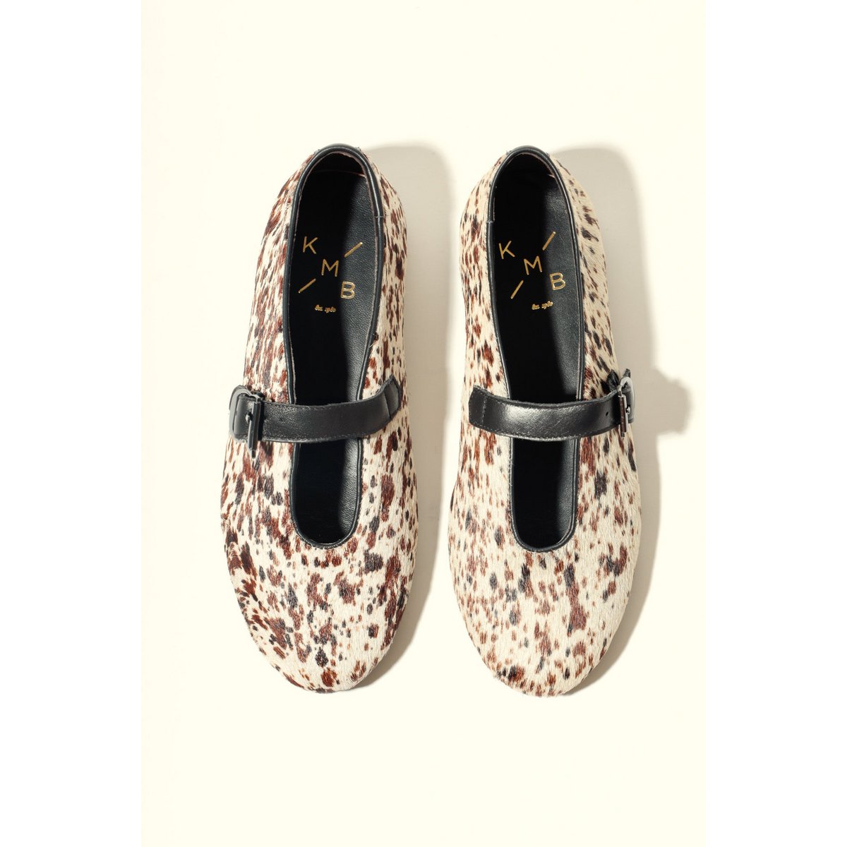 LIZA COW PRINT – Hair-On-Leder-Mary-Jane-Ballerinas