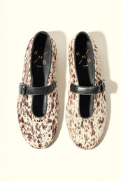 LIZA COW PRINT – Hair-On-Leder-Mary-Jane-Ballerinas