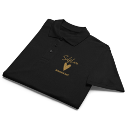 Polo de piqué Self Love Premium con bordado Old Gold