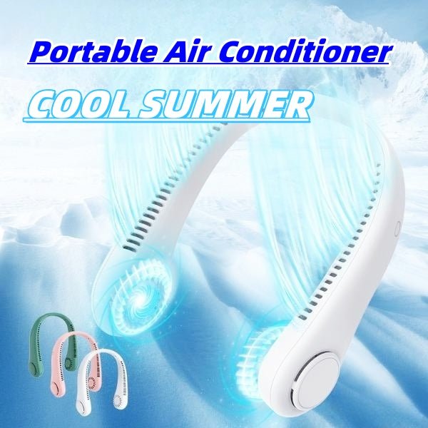 Oplaadbare nekventilator Handsfree USB-miniventilator Reizen Buitensportfans Draagbare luie bladloze hangende nekventilator