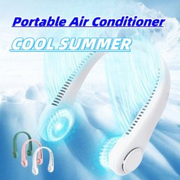 Genopladelig halsventilator Håndfri USB-miniventilator Rejser Udendørs sportsfans Bærbar Lazy Bladeless hængende halsventilator