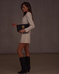 Aurora Leather Shoulder Bag - Mocca Suede