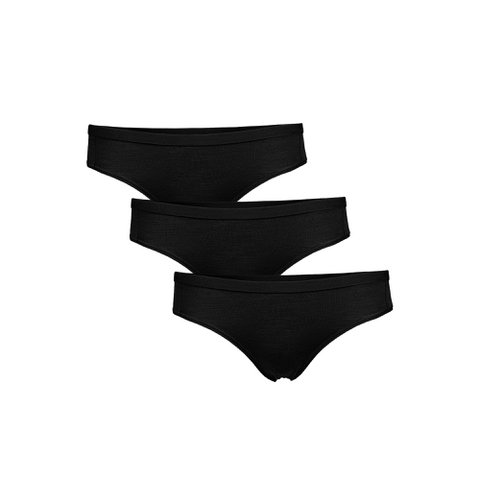 Women's Merino Bikini Briefs Black 3-Pack