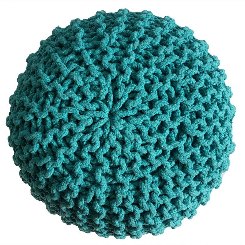 Knitted stool pouf Ø 45 H 30 cm cm seat pouf knitted floor cushion