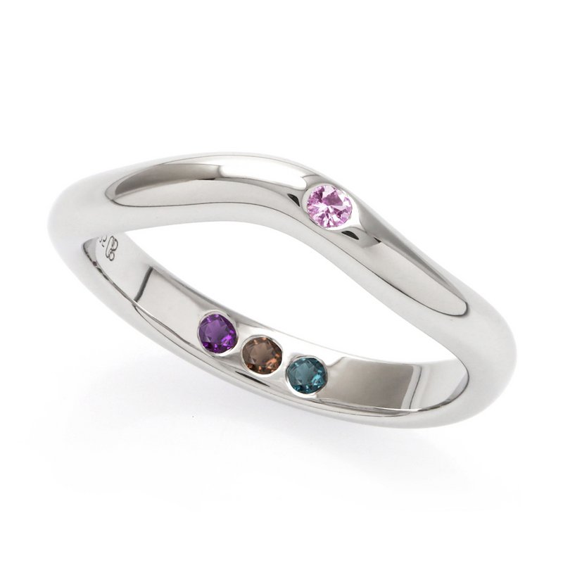 Pre-Set Hidden Inner Strength Ring Silver Polished