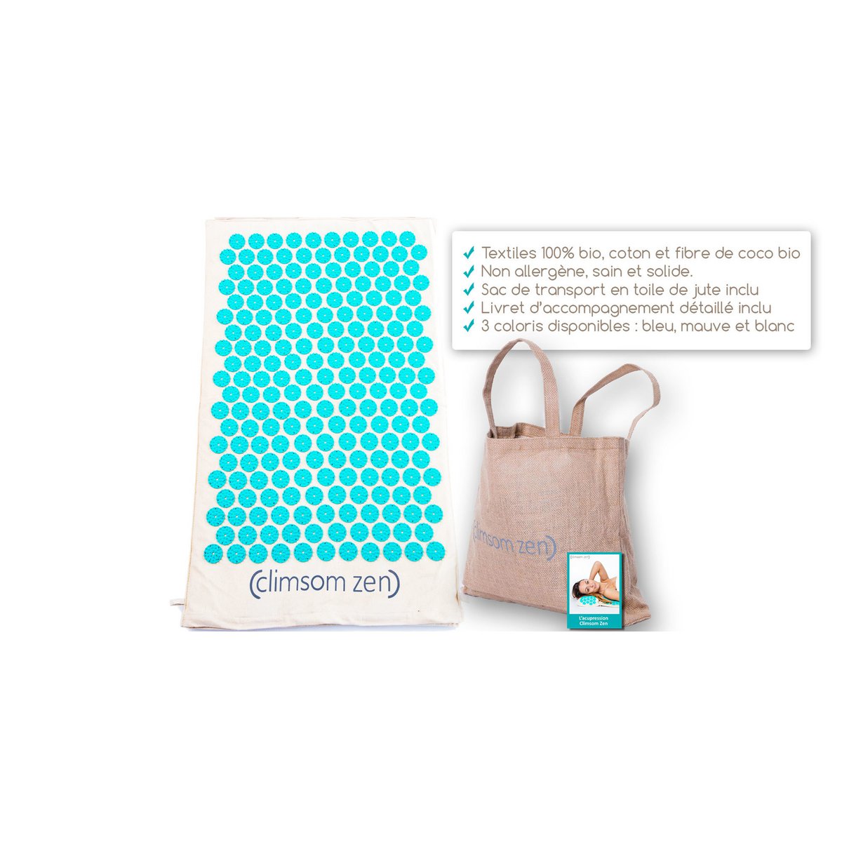 Acupressure mat, 100% organic textiles CLIMSOM Zen