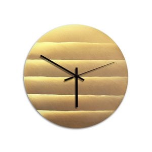 Wanduhr Messing geschliffen 'Waves'