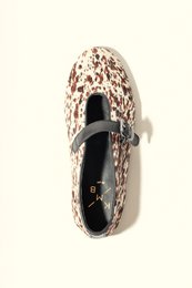 LIZA COW PRINT – Hair-On-Leder-Mary-Jane-Ballerinas