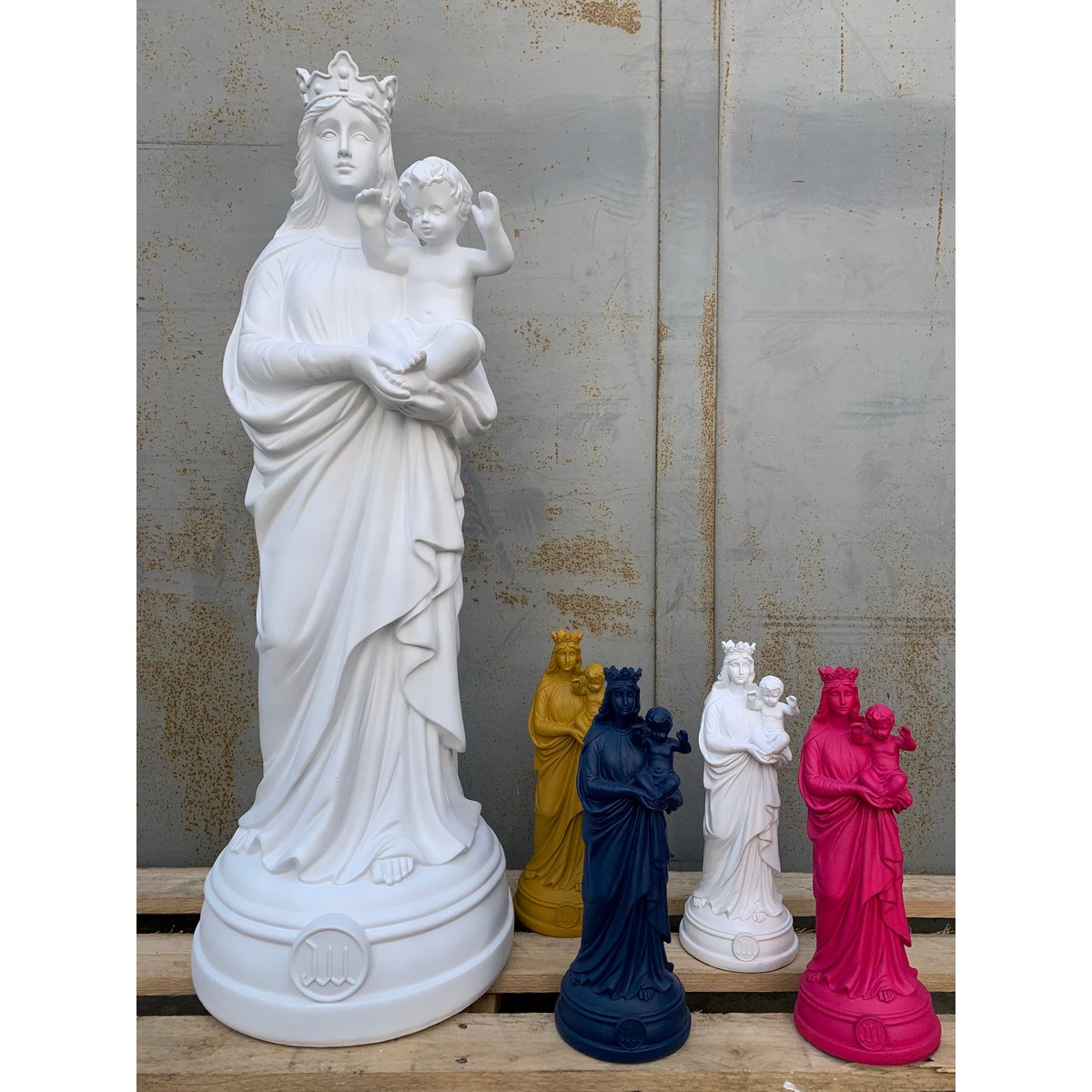 Statua Notre-Dame-de-la-Garde 80 cm Ho visto la Vergine - colori senza tempo