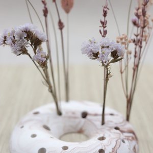 Flower stone donut - Marble Terra Earth - dried flower holder - dried flowers - decoration