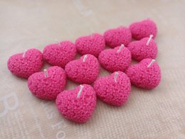 Hjerteformet bivoks fyrfadslys - Pink farve