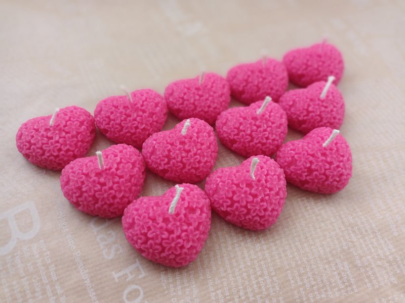 Heart Shaped Beeswax Tealight Candles - Pink Color