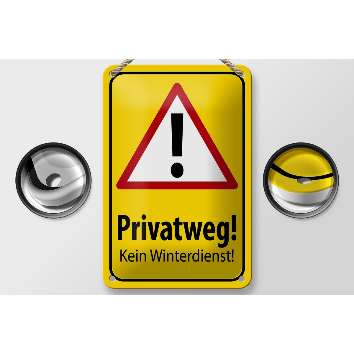 Tin sign note 18x12cm private road no winter service decoration