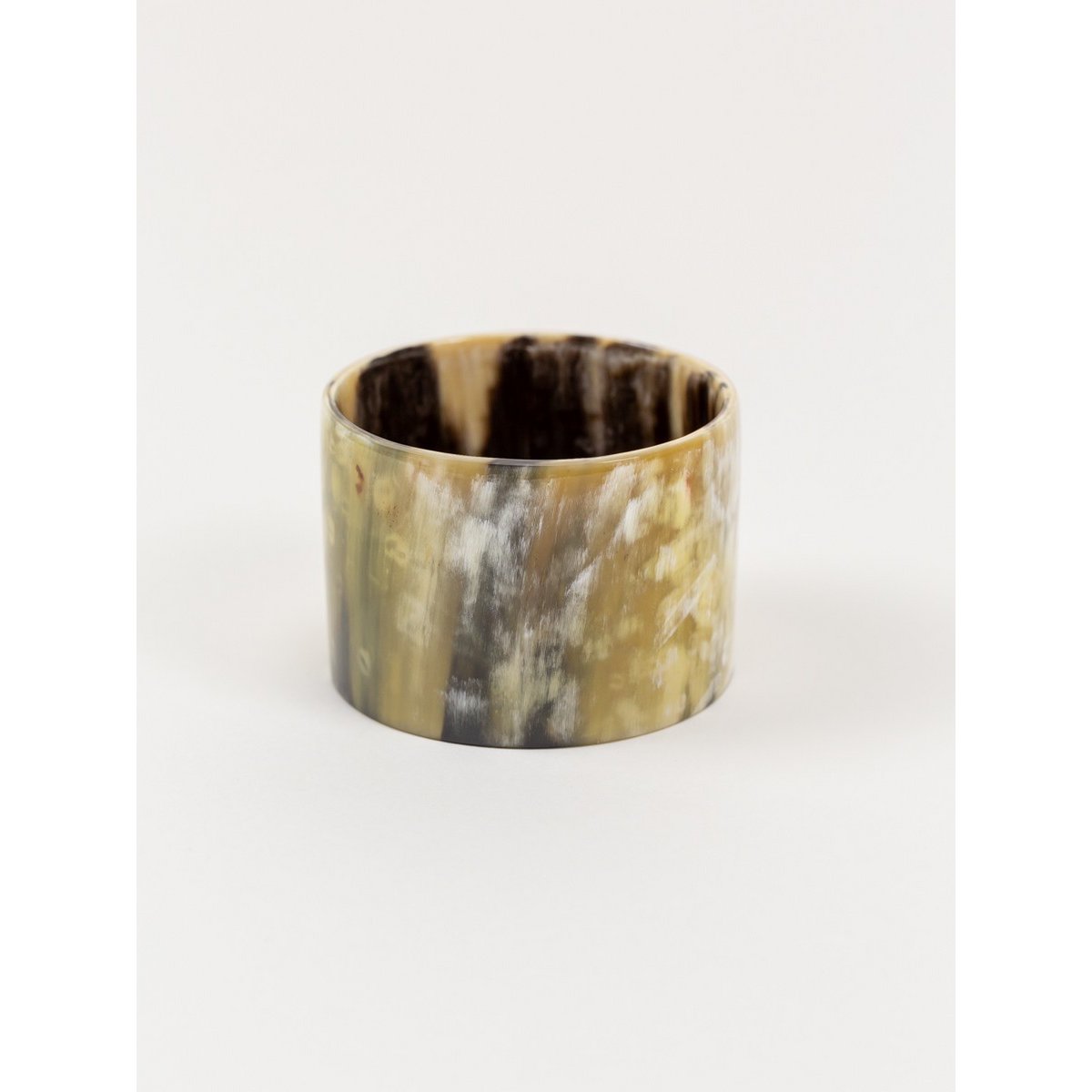 Broad marbled black horn bracelet 